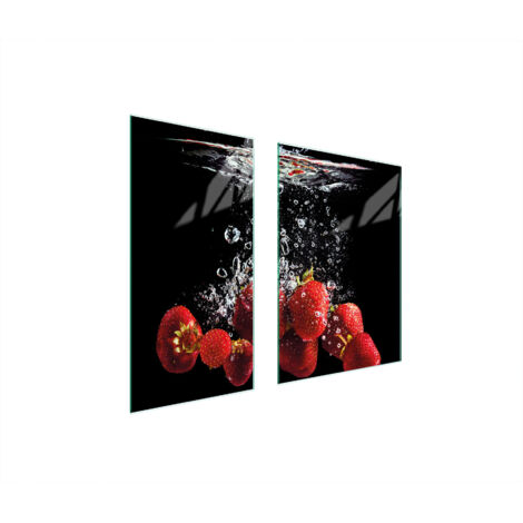 PLAQUE DE PROTECTION EN VERRE 75x52 FRAISES