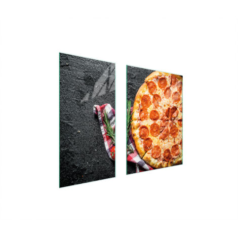 PLAQUE DE PROTECTION EN VERRE 75x52 PIZZA