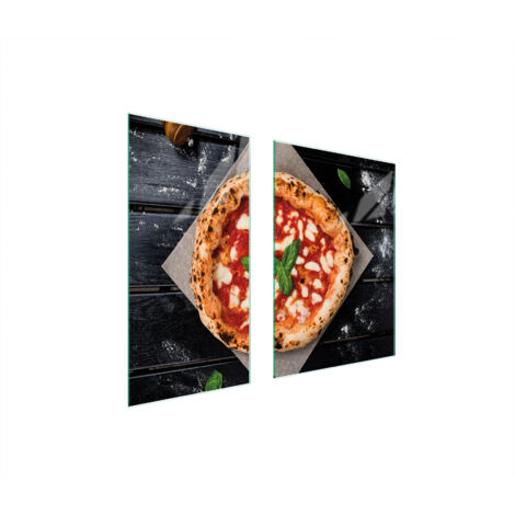 PLAQUE DE PROTECTION EN VERRE 75x52 PIZZA