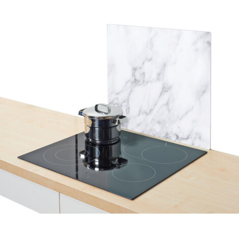 Plaque de protection en verre MARBRE NOIR pour cuisinière — grand, ZELLER