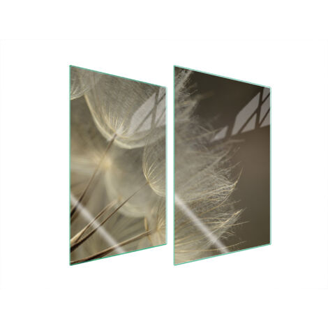 PLAQUE DE PROTECTION EN VERRE POUR CUISINE 2x35x52 FLEUR