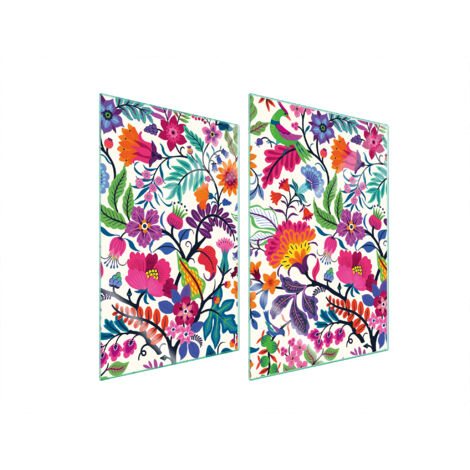 PLAQUE DE PROTECTION EN VERRE POUR CUISINE 2x35x52 FLEURS