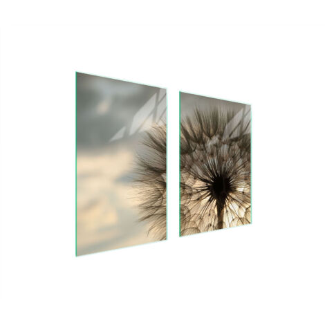 PLAQUE DE PROTECTION EN VERRE POUR CUISINE 65x52 FLEUR