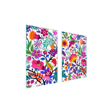 PLAQUE DE PROTECTION EN VERRE POUR CUISINE 65x52 FLEURS