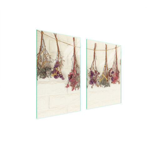 PLAQUE DE PROTECTION EN VERRE POUR CUISINE 65x52 FLEURS