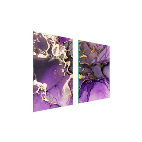 PLAQUE DE PROTECTION EN VERRE POUR CUISINE 65x52 VIOLET