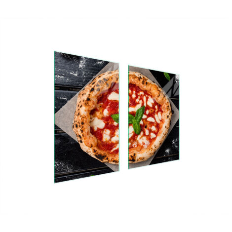 PLAQUE DE PROTECTION EN VERRE POUR CUISINE PIZZA 65x52