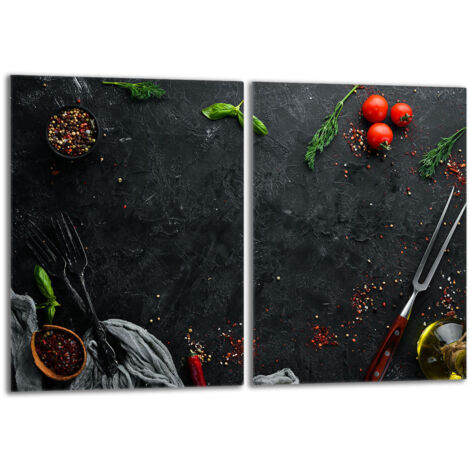 Plaque de protection en verre pour le poêle 2x40x52 Ardoise