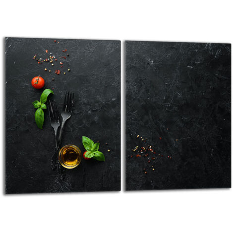 Plaque de protection en verre pour le poêle 2x40x52 Ardoise