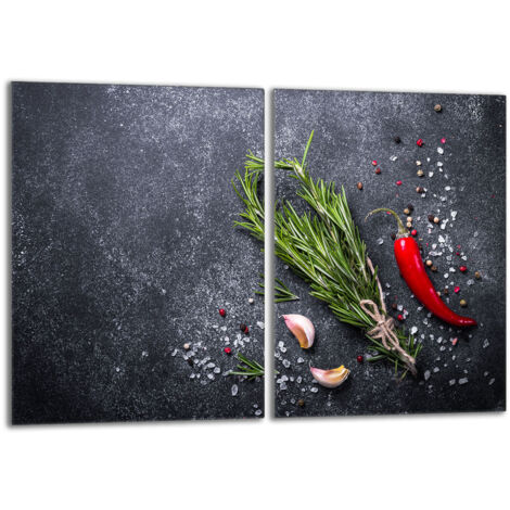 Plaque de protection en verre pour le poêle 2x40x52 Ardoise