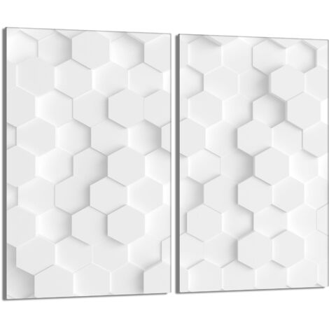 Plaque de protection en verre pour poêle 2x30x52 Blanc