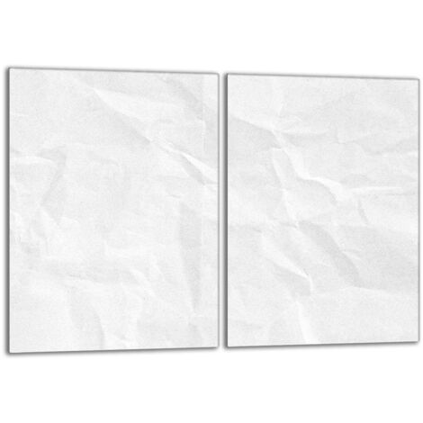 Plaque de protection en verre pour poêle 2x40x52 Blanc