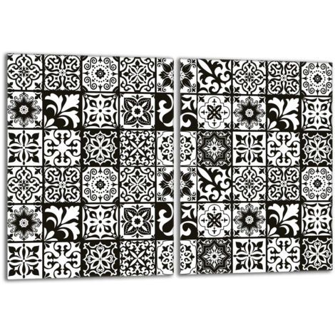 Plaque de protection en verre pour poêle 2x40x52 Mosaïque