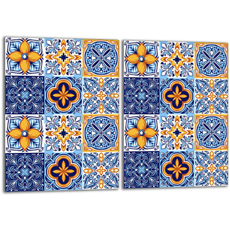 Plaque de protection en verre pour poêle 2x40x52 Mosaïque