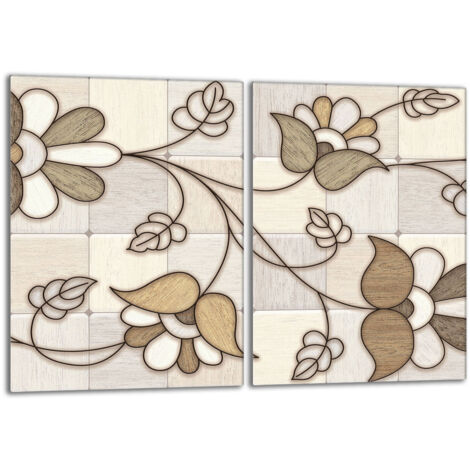 Plaque de protection en verre pour poêle 2x40x52 Mosaïque
