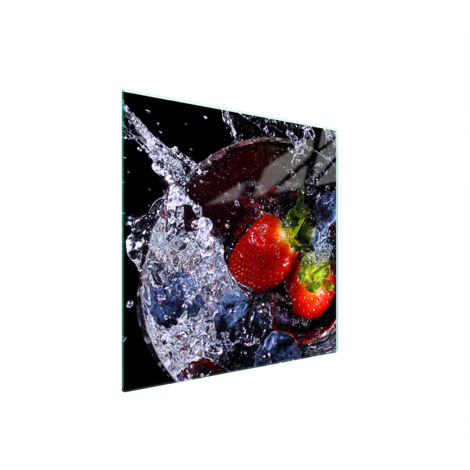PLAQUE DE PROTECTION EN VERRE POUR POÊLE 50x52 FRAISES