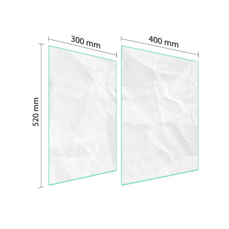 PLAQUE DE PROTECTION EN VERRE POUR POÊLE 70x52 BLANC