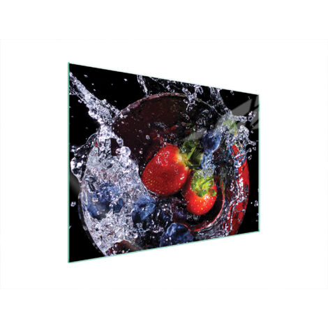 PLAQUE DE PROTECTION EN VERRE POUR POÊLE 70x52 FRAISES
