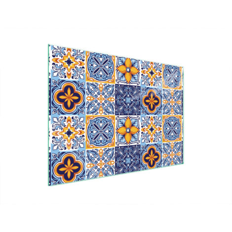 PLAQUE DE PROTECTION EN VERRE POUR POÊLE 70x52 MOSAÏQUE