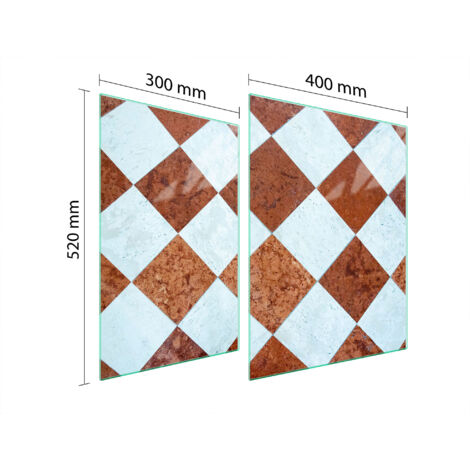 PLAQUE DE PROTECTION EN VERRE POUR POÊLE 70x52 MOSAÏQUE