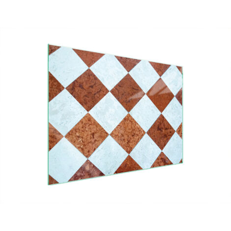PLAQUE DE PROTECTION EN VERRE POUR POÊLE 70x52 MOSAÏQUE