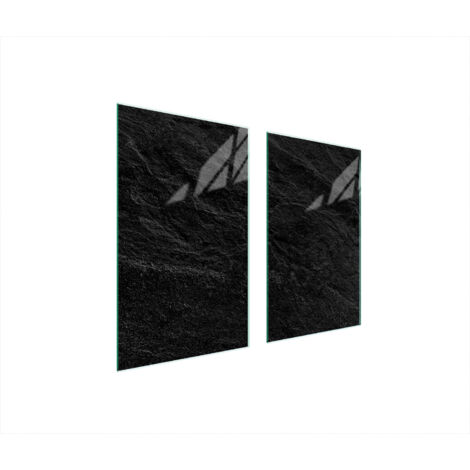 PLAQUE DE PROTECTION EN VERRE POUR POÊLE 75x52 ARDOISE