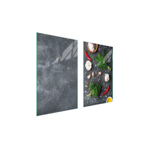 PLAQUE DE PROTECTION EN VERRE POUR POÊLE 75x52 ARDOISE