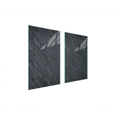 PLAQUE DE PROTECTION EN VERRE POUR POÊLE 75x52 ARDOISE
