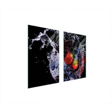 PLAQUE DE PROTECTION EN VERRE POUR POÊLE 75x52 FRAISES