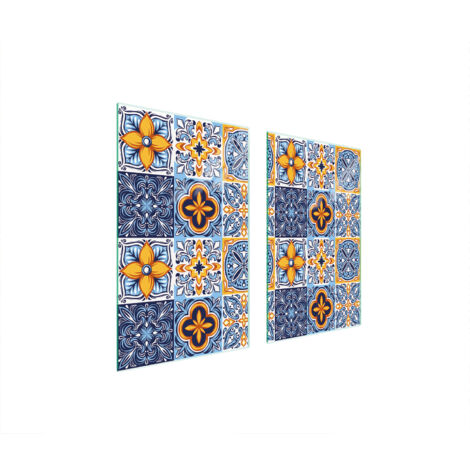 PLAQUE DE PROTECTION EN VERRE POUR POÊLE 75x52 MOSAÏQUE