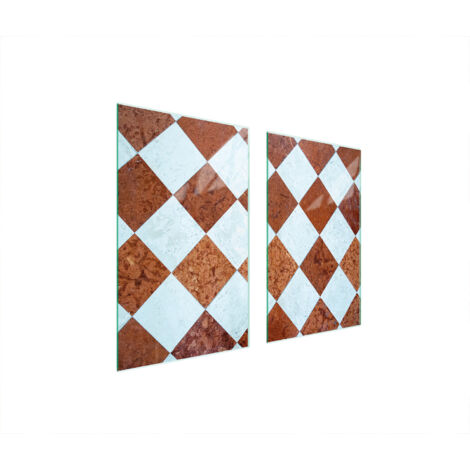 PLAQUE DE PROTECTION EN VERRE POUR POÊLE 75x52 MOSAÏQUE