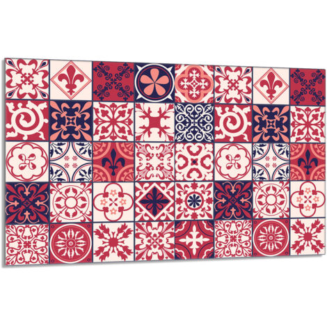 Plaque de protection en verre pour poêle 80x52 Mosaïque