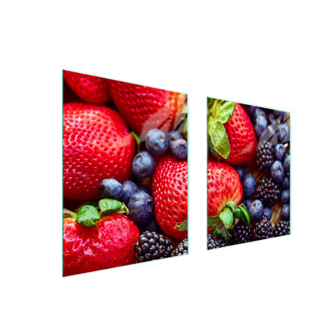 PLAQUE DE PROTECTION EN VERRE POUR POÊLE 85x52 FRAISES