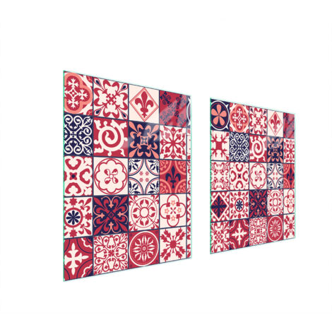 PLAQUE DE PROTECTION EN VERRE POUR POÊLE 85x52 MOSAÏQUE