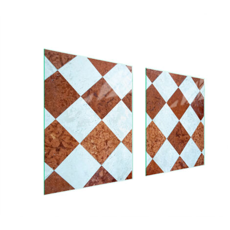 PLAQUE DE PROTECTION EN VERRE POUR POÊLE 85x52 MOSAÏQUE