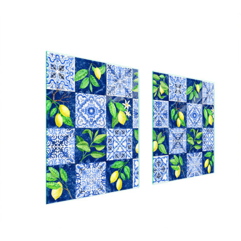PLAQUE DE PROTECTION EN VERRE POUR POÊLE 85x52 MOSAÏQUE