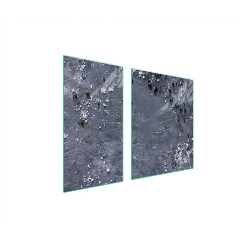 PLAQUE DE PROTECTION EN VERRE POUR POÊLE 90x52 ARDOISE
