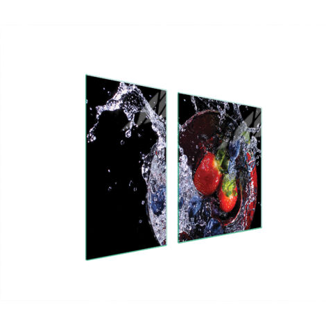 PLAQUE DE PROTECTION EN VERRE POUR POÊLE 90x52 FRAISES