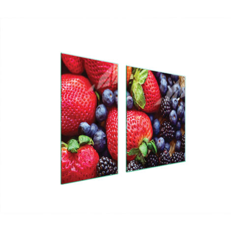 PLAQUE DE PROTECTION EN VERRE POUR POÊLE 90x52 FRAISES