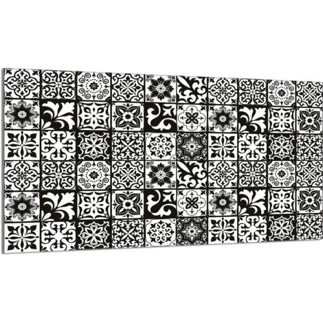 Plaque de protection en verre pour poêle 90x52 Mosaïque