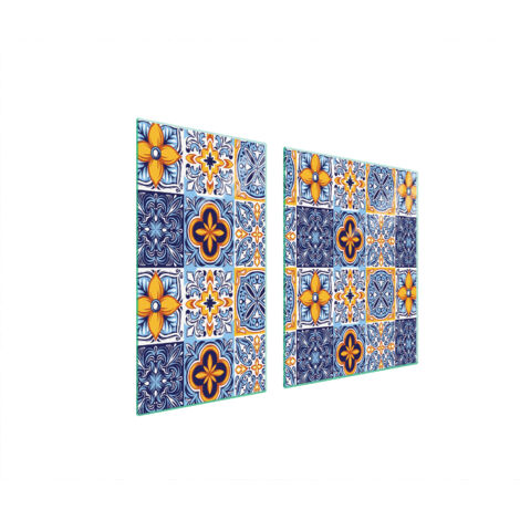 PLAQUE DE PROTECTION EN VERRE POUR POÊLE 90x52 MOSAÏQUE