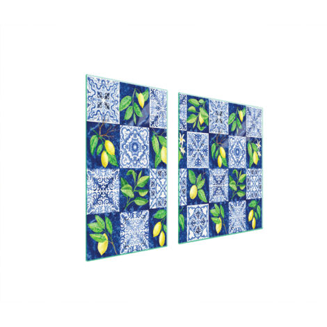 PLAQUE DE PROTECTION EN VERRE POUR POÊLE 90x52 MOSAÏQUE