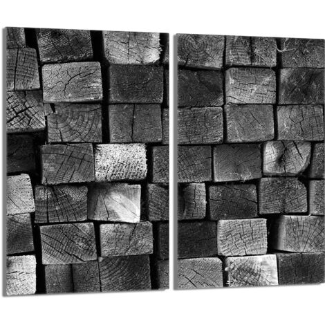 Plaque de protection en verre pour poêle à bois 2x30x52