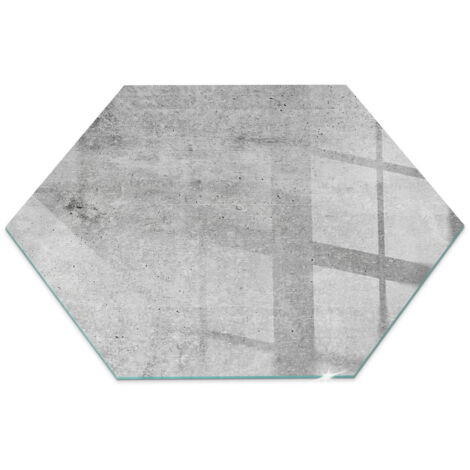 Plaque de protection en verre trempé pour cheminée protection contre les étincelles Texture béton brut h40 cm