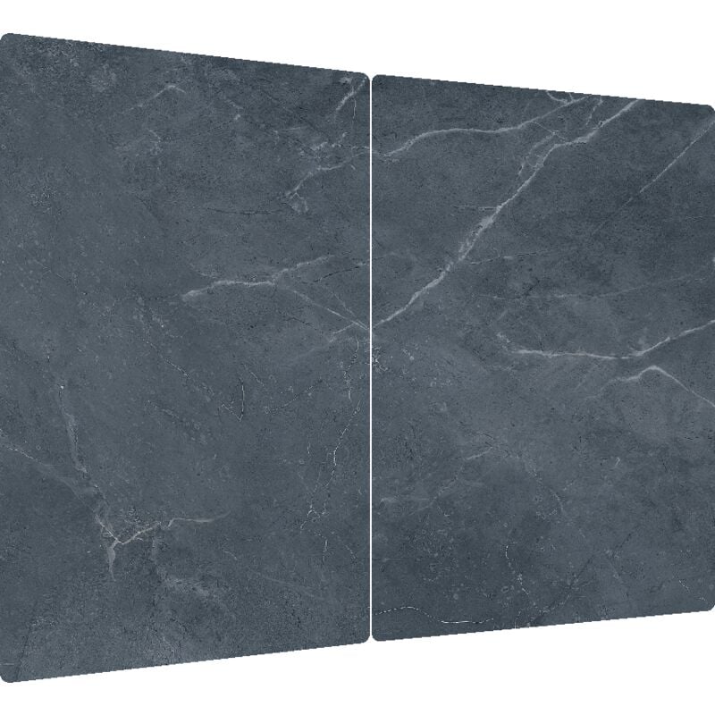 Plaque de Protection en Verre Trempé Universel et Multifonction - 2 pièces 52x30cm Motif Marbre Gris