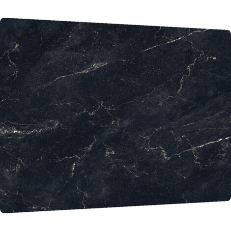 Plaque de protection en verre trempe universel et multifonction 60x52cm avec motif marbre noir plan