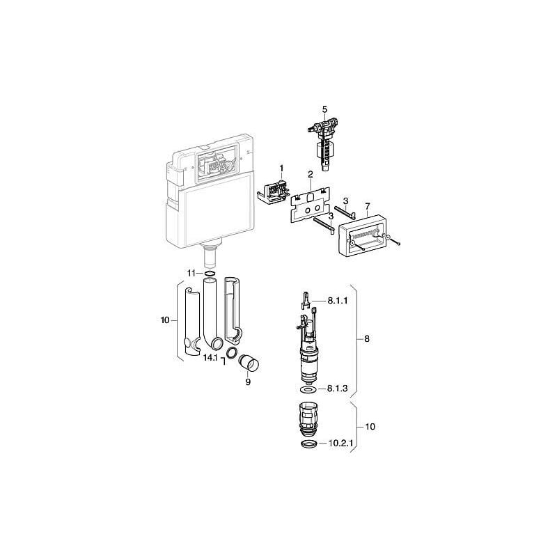 Plaque de protection pour réservoir wc encastré UP100