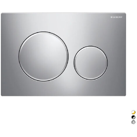 Plaque de recouvrement 2 boutons Sigma 20 Geberit - Blanc avec bords chromés