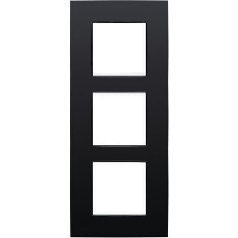 Plaque De Recouvrement Triple Verticale Niko Intense Noir Mat - Intense Matt Black
