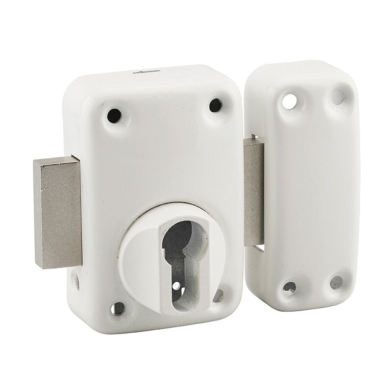 Thirard - Boitier de verrou capital en applique à cylindre pour porte d'entrée, blanc